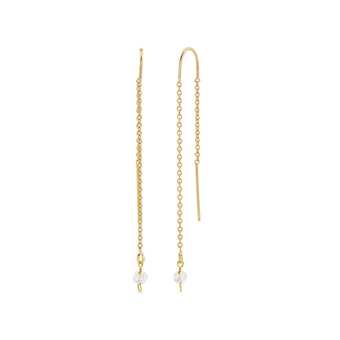 White gemstone dangle earrings