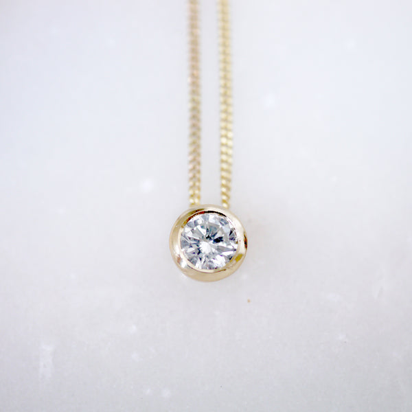 Diamond pendant on gold chain (Made to Order)