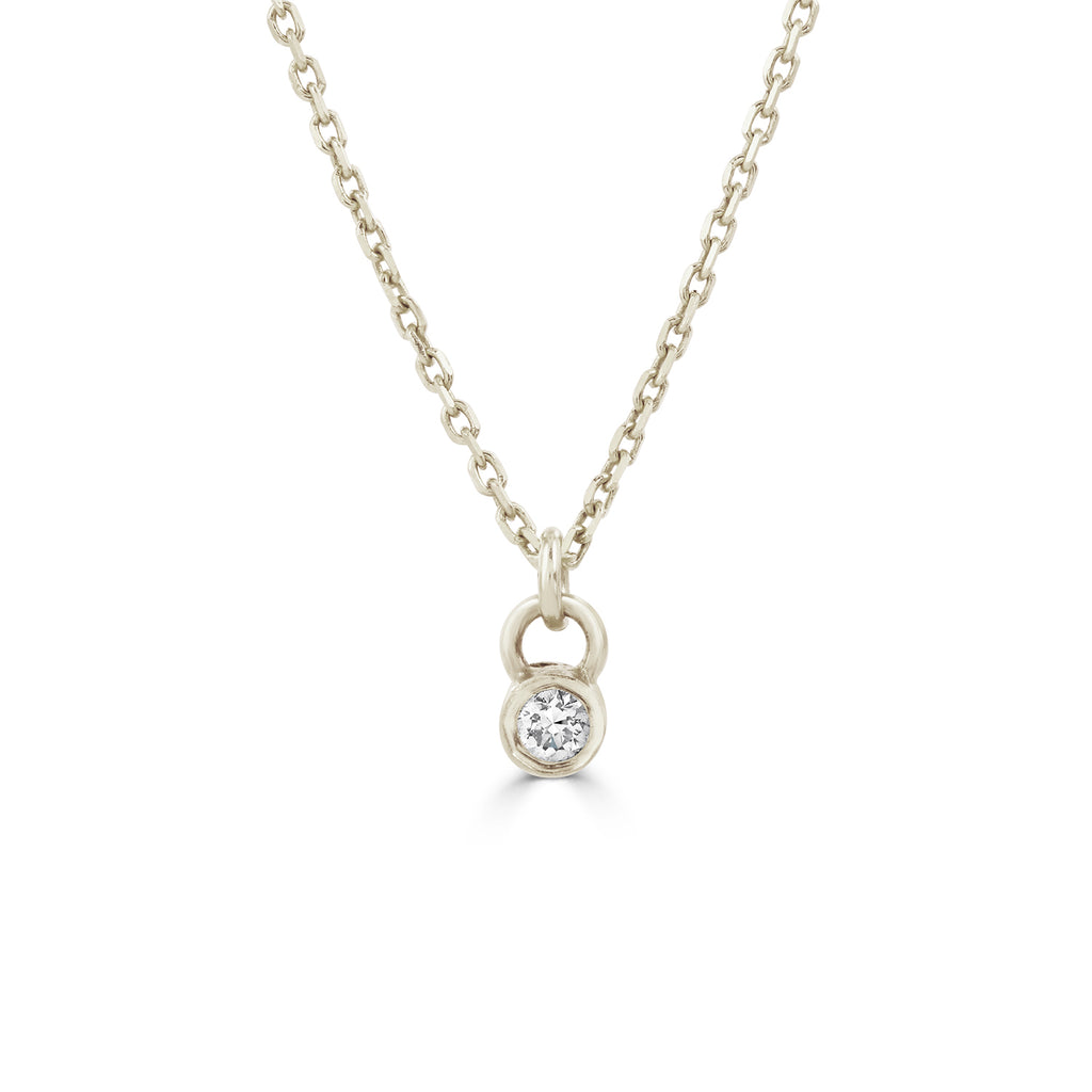 Tiny diamond necklace silver