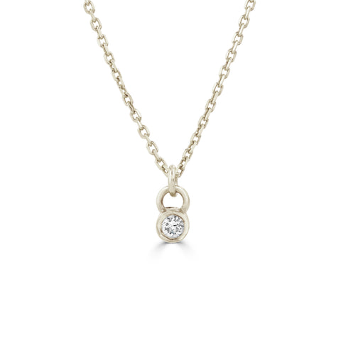 Tiny diamond necklace silver