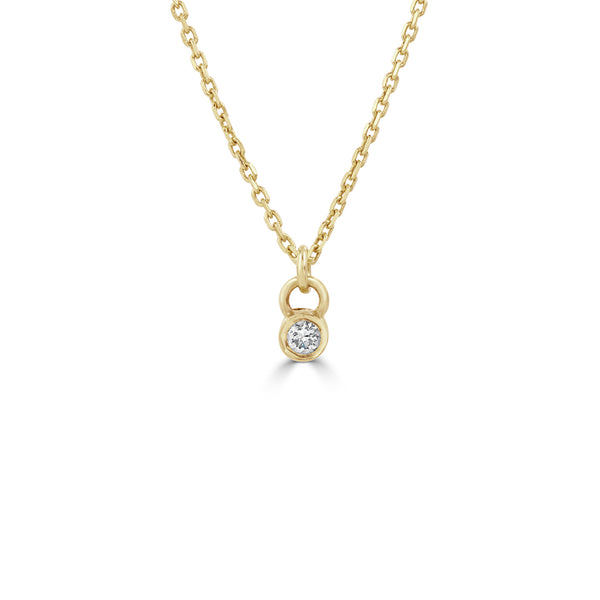 Tiny diamond necklace gold