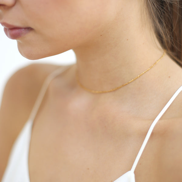 Silver chain choker