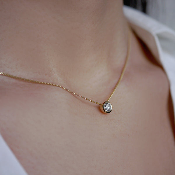 Diamond pendant on gold chain (Made to Order)