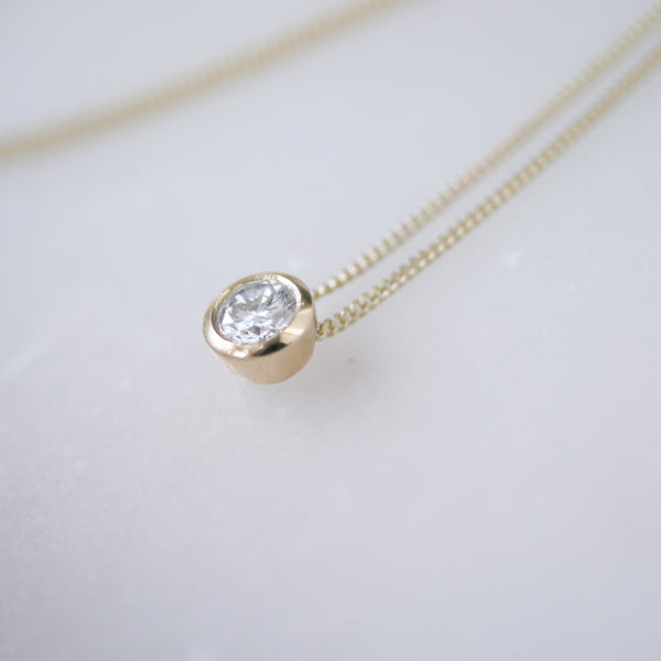 Diamond pendant on gold chain (Made to Order)