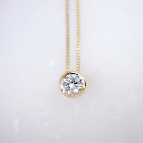 Diamond pendant on gold chain (Made to Order)