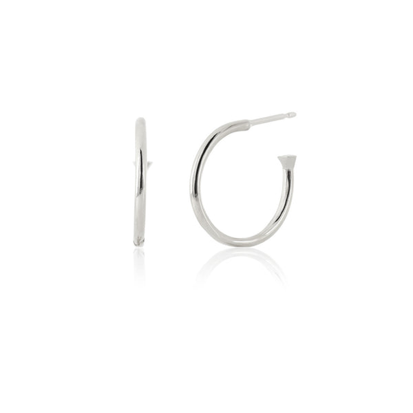 Silver medium hoops